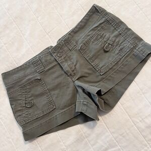 Y2K Angel Kiss Micro Shorts Women's Size 7 Low Rise Cargo Army Green